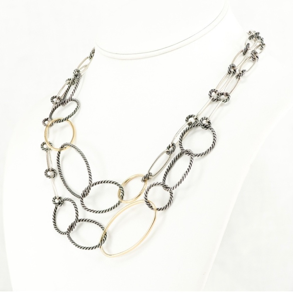 David Yurman 18K Mobile Link Necklace 925